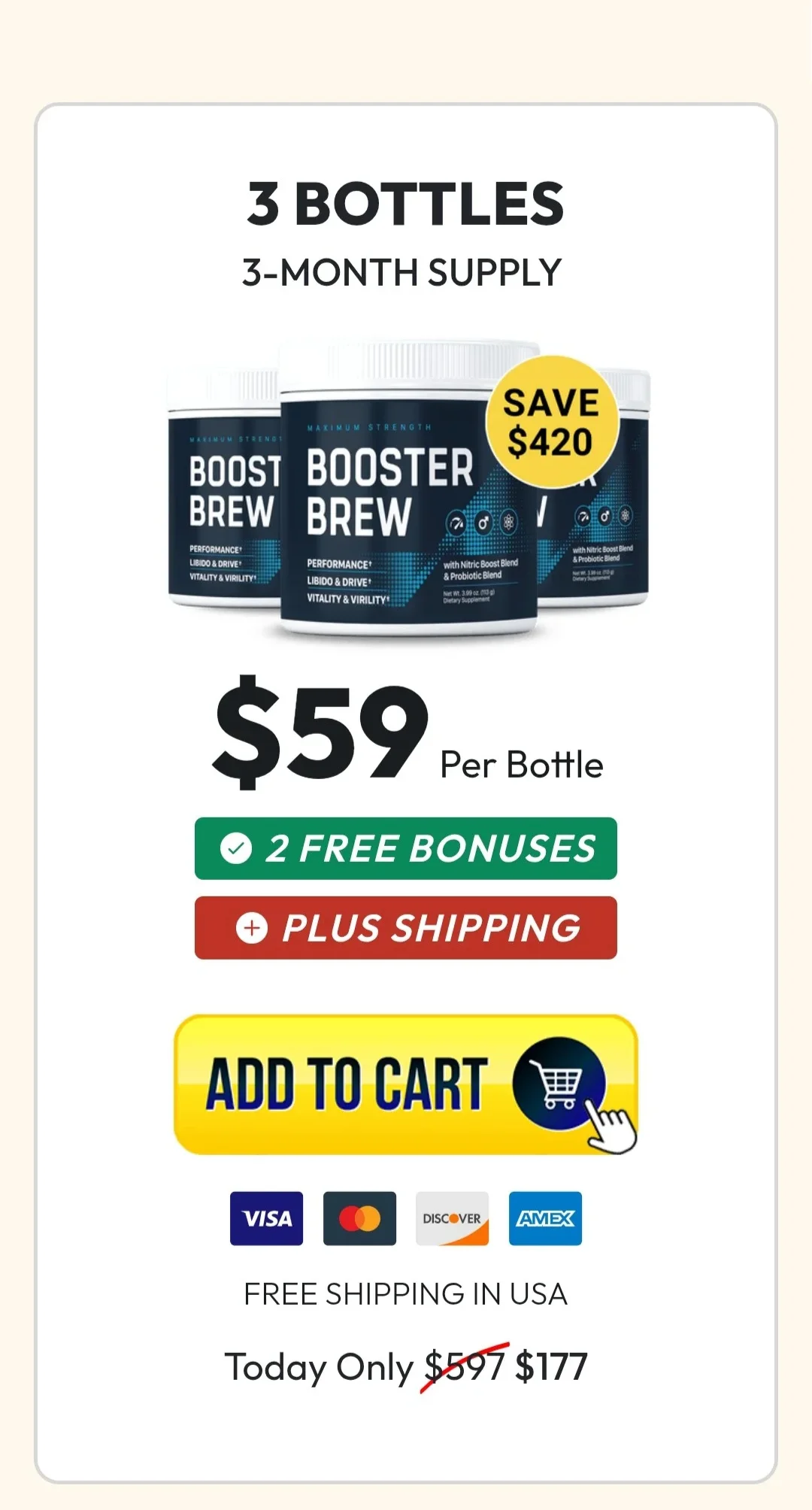 Booster Brew™ 3 bottles pricing